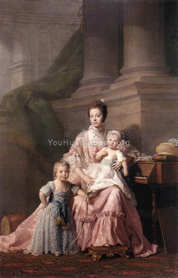 Queen Charlotte with her Two Children - 阿兰·雷姆赛
